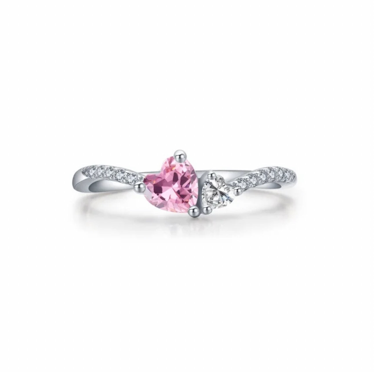 “Aurora” Double Heart Ring