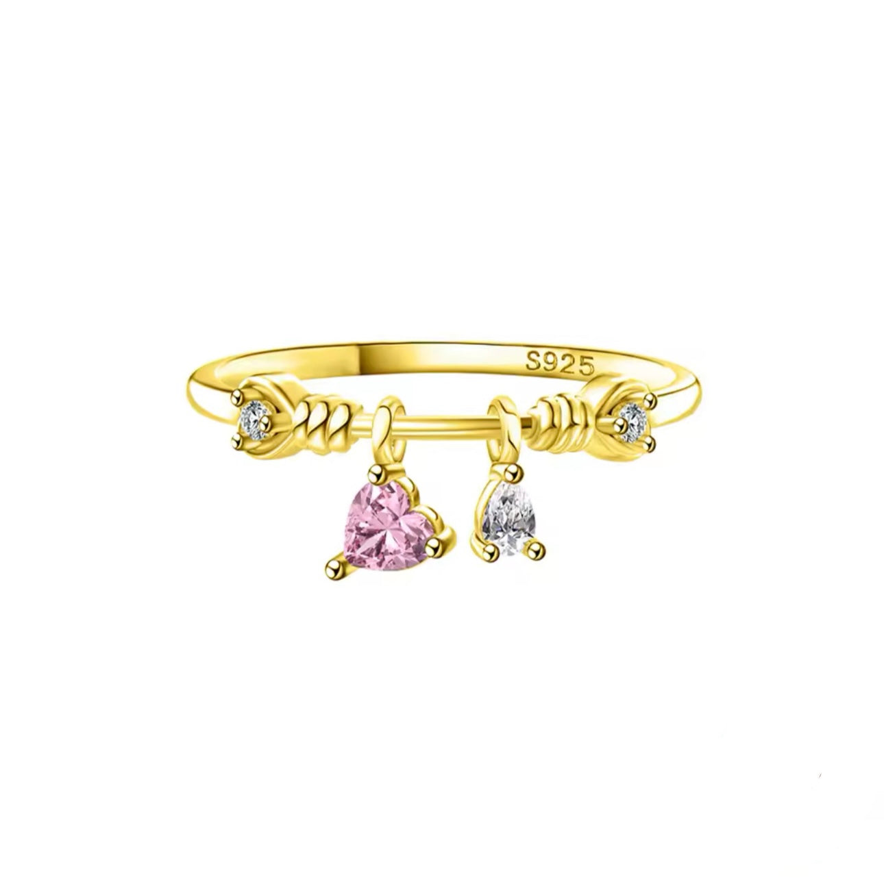 “Rhea” Heart Charm Ring