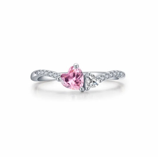 “Aurora” Double Heart Ring