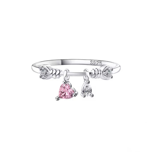“Rhea” Heart Charm Ring