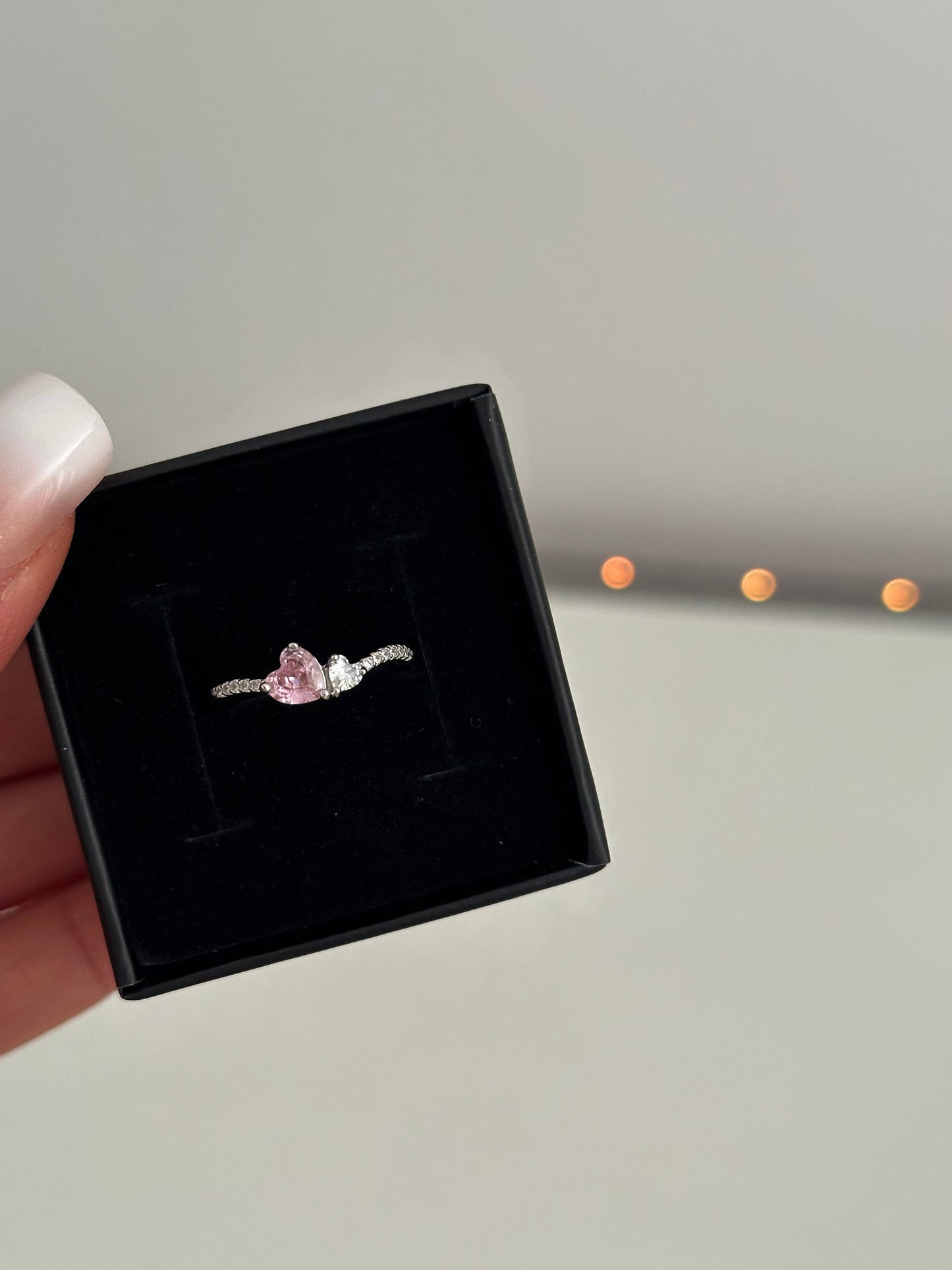 “Aurora” Double Heart Ring
