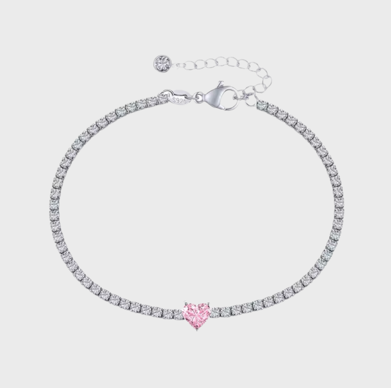 “Kara” Heart Tennis Bracelet