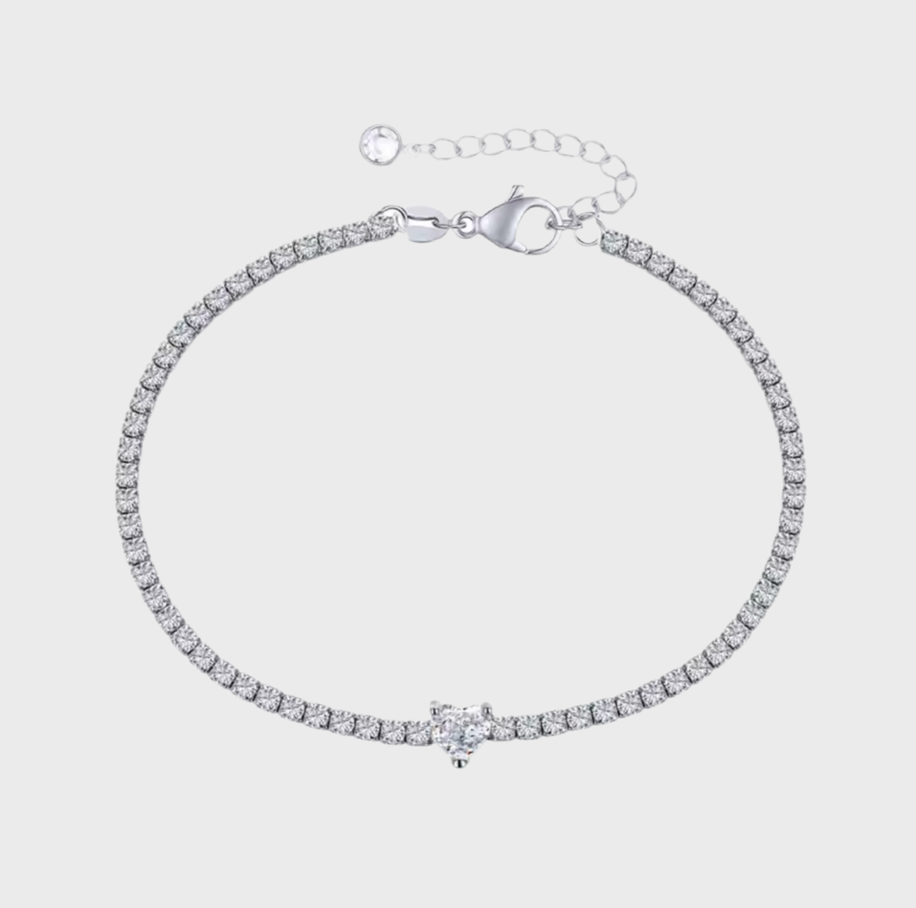 “Kara” Heart Tennis Bracelet